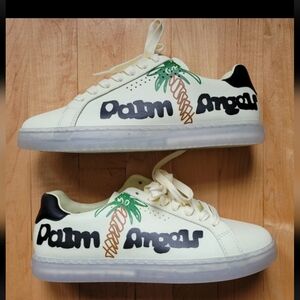 Palm Angels Women's Size 38/ 7 Sketchy Logo Sneakers Yellow & Black New